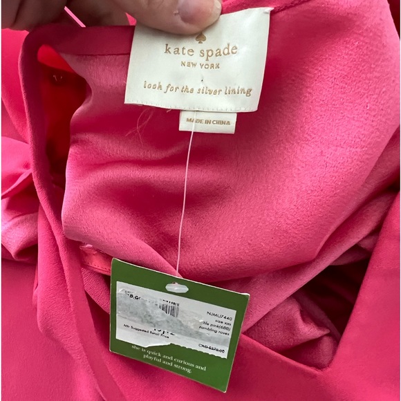 KATE SPADE NEW YORK Rambling Roses Crepe Ruffle Dress Pink Size 2 XS Brand New - Picture 6 of 16